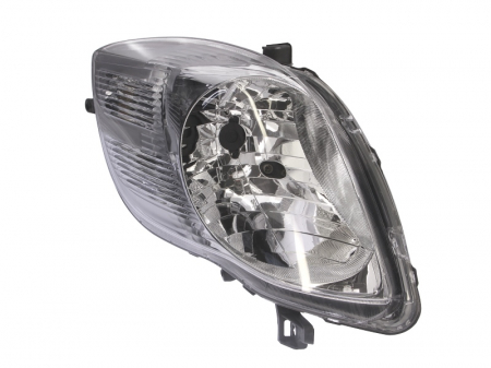 Far fata stanga (H4, electric, fara motoras, culoare interior: cromat, culoare semnalizator: transparent) potrivit TOYOTA YARIS [0]