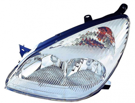Far fata stanga (H4/H7/PY21W/W5W, electric, mecanic, fara motoras, culoare interior: cromat, culoare semnalizator: transparent) potrivit CITROEN C5 I, C5/KOMBI