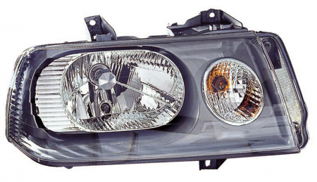 Far fata stanga (H4/PY21W/W5W, electric, fara motoras, culoare interior: cromat/negru, culoare semnalizator: transparent) potrivit CITROEN JUMPY I; FIAT SCUDO 01.04-12.07