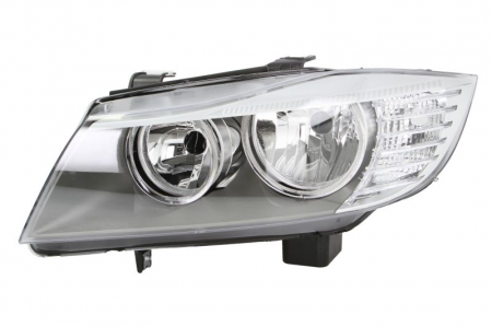 Faruri - Far fata stanga potrivit BMW 3 (E90), 3 (E91) (H7/H7, electric, fara motoras, culoare interior: negru)