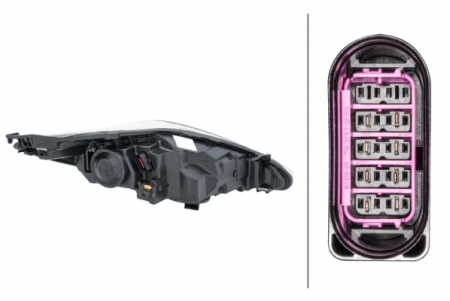 Far fata Stanga potrivit FORD FIESTA V, FIESTA VI pana in 2013 (halogen, H1/H7/PY21W/W5W, electric, cu motor, bec, culoare insert: negru) [1]