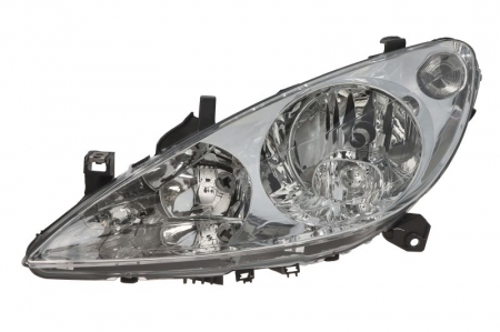 Iluminat auto - Far fata Stanga potrivit PEUGEOT 307, 307/KOMBI pana in 2005 (halogen, H1/H7/W5W, electric, cu motor, culoare semnalizator: transparent)