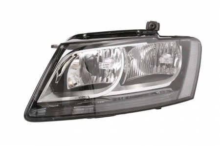 Iluminat auto - Far fata Stanga potrivit AUDI Q5 pana in 2016 (halogen, H7, electric, fara motoras, culoare insert: negru, culoare semnalizator: transparent)