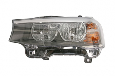 Faruri - Far fata Stanga potrivit BMW X3 (F25), X4 (F26) (halogen, H7/PY21W/W21W/W5W, electric, cu motor, bec, culoare semnalizator: portocaliu)