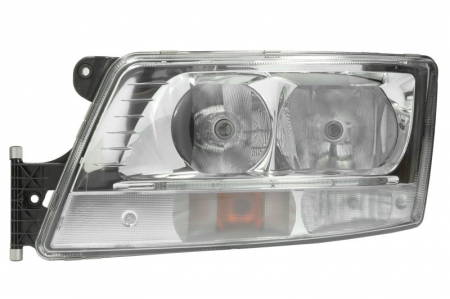 Piese Auto - Far stanga (2*H7/H21W/LED/PY21W, electric, cu motor, cu lumina de zi, culoare insert: crom platinat, culoare indicator: transparent) potrivit MAN TGX I 06.06-09.21