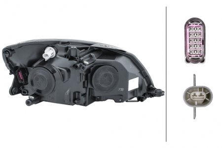 Far stanga (2*H7, reglaj electric, cu motoras,cu iluminare in viraje, fundal cromat) SKODA FABIA, ROOMSTER 2010-2015 [1]