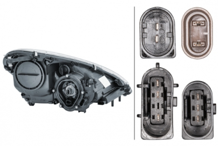 Far stanga (2*H7, reglaj electric, cu motoras, fundal argintiu, fundal transparent) MERCEDES Clasa SLK 2004-2011 [1]