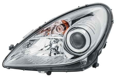 Far stanga (2*H7, reglaj electric, cu motoras, fundal argintiu, fundal transparent) MERCEDES Clasa SLK 2004-2011 [0]