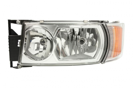Far stanga (4*LED/8*LED/H1/H21W/H7, reglaj electric insertii crom, Semnalizator portocaliu) SCANIA P,G,R,T dupa 2004 Iluminat auto - Far stanga (4*LED/8*LED/H1/H21W/H7, reglaj electric insertii crom, Semnalizator portocaliu) SCANIA P,G,R,T dupa 2004