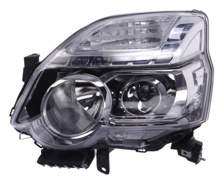 Iluminat auto - Far stanga D1S/H1, electric, cu motoras, interior argintiu, semnalizator transparent NISSAN X-TRAIL T31, Off-road intre 2007-2010