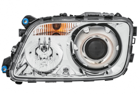 Faruri - Far stanga potrivit MERCEDES ACTROS MP2 / MP3 dupa 2002 (D1S/H1/PY21W/W5W, culoare interior: crom, culoare semnalizator: transparent)