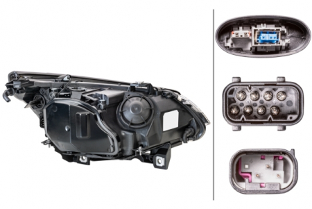Far stanga D1S/H7, electric, cu motoras, bi-xenon, semnalizator transparent BMW Seria 5 E60, E61 intre 2003-2007 [1]
