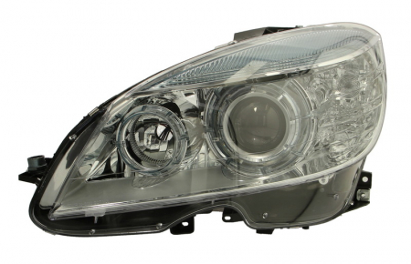 Iluminat auto - Far stanga (D1S/H7, reglaj electric, cu motoras, fundal argintiu, Semnalizator argintiu) MERCEDES Clasa C 2001-2013