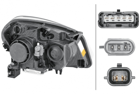 Far stanga (D2R/H7, reglaj electric, cu motoras, fundal cromat) NISSAN QASHQAI I 2007-2010 [1]