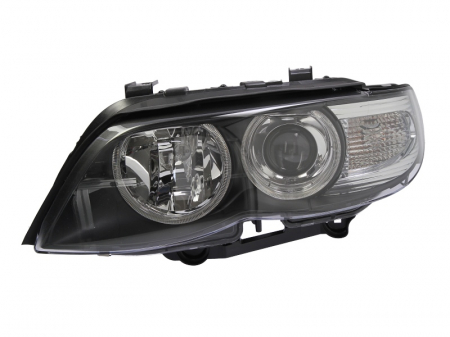 Iluminat auto - Far stanga (D2S/H1/H10W/PY21W, reglaj electric, cu motoras, fundal negru, fundal transparent) BMW X5 (E53) 2003-2006