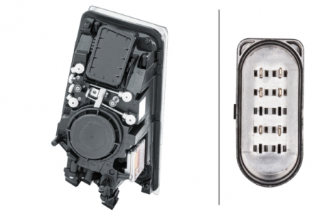 Far stanga (D2S/H7/LED/PY21W, reglaj manual, cu becuri, insertii crom, Semnalizator transparent) VOLVO FH, FH 16, FH II, FM dupa 2005 [1]