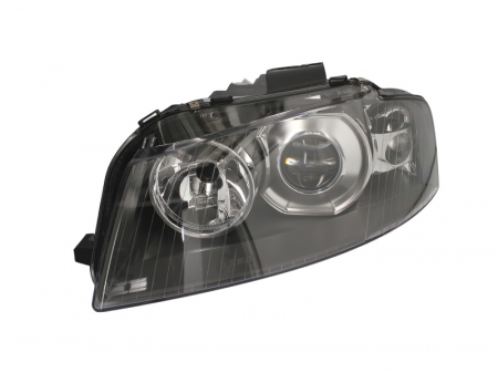 Piese Auto - Far stanga (D2S/H7, reglaj electric, cu motoras, fundal negru) AUDI A3 2003-2008