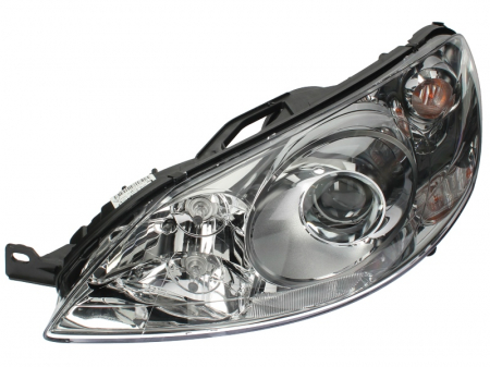 Iluminat auto - Far stanga (D2S/H7, reglaj electric, cu motoras, fundal negru/insertii crom) PEUGEOT 407, 407 SW