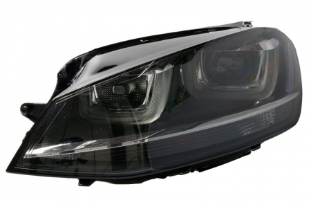 Faruri - Far Stanga D3S/H7, electric, cu motor, Bi-Xenon, interior negru, semnalizator transparent potrivit VW GOLF ALLTRACK VII, GOLF SPORTSVAN VII, GOLF VII