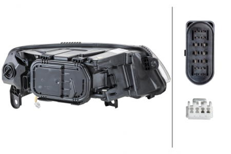 Far stanga (D3S/H7/PY21W, reglaj electric, cu motoras, fundal negru/insertii crom, fundal transparent) AUDI A6, A6 ALLROAD 2008-2011 [1]