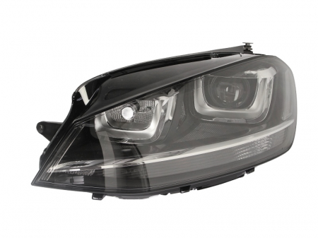 Iluminat auto - Far stanga (D3S/H7, reglaj electric, cu motoras, Bi-xenon, cu iluminare in viraje, cu lumini de zi) VW GOLF 2012-2017