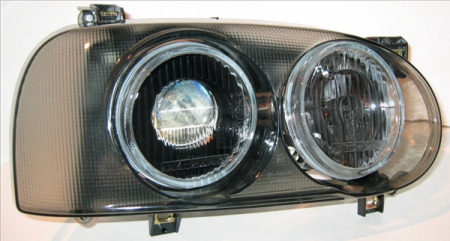 Far stanga/dreapta H1/H3/T4W, electric, rings, interior negru VW GOLF 3 III intre 1991-1999