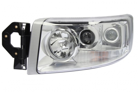 Iluminat auto - Far stanga (H1/H3/H7, reglaj electric cu halogen de ceata, cu motoras, insertii crom, Semnalizator transparent) RENAULT RVI PREMIUM 2 dupa 2005