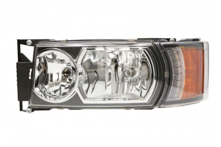 Far stanga (H1/H7, electric, cu motor, cu intermitent, cu lumina de zi, culoare insert: negru, culoare indicator: portocaliu) potrivit SCANIA G I, P I, R I, T 01.03-05.19 [0]