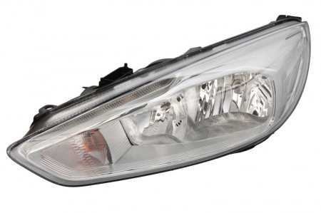 Piese Auto - Far stanga (H1/H7, reglaj electric, cu lumini de zi, fundal cromat) FORD FOCUS 2014-2018