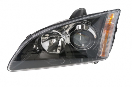 Piese Auto - Far stanga (H1/H7, reglaj electric, cu motoras,cu iluminare in viraje, fundal negru) FORD FOCUS 2004-2008