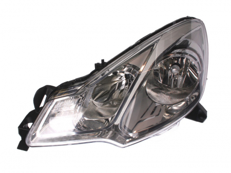 Far stanga (H1/H7, reglaj electric, cu motoras, fundal cromat) CITROEN C3 II, DS3