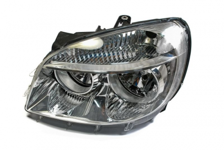 Far stanga (H1/H7, reglaj electric, cu motoras, fundal cromat) FIAT DOBLO 2005-2010