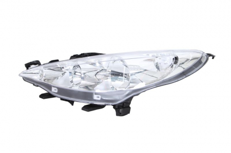 Far stanga (H1/H7, reglaj electric, cu motoras, fundal cromat, fundal transparent) PEUGEOT 207 2006-2009 [0]