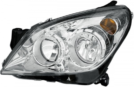 Iluminat auto - Far stanga (H1/H7, reglaj electric, cu motoras, fundal cromat) OPEL ASTRA 2009-2015