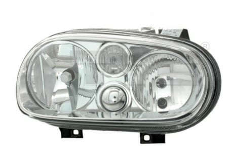 Iluminat auto - Far stanga (H1/H7, reglaj electric, cu motoras, fundal cromat) VW GOLF IV