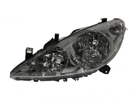 Far stanga (H1/H7, reglaj electric, cu motoras, fundal negru) PEUGEOT 307 2000-2007