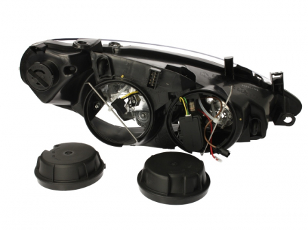 Far stanga (H1/H7, reglaj electric, cu motoras, fundal negru) PEUGEOT 307 2000-2007 [1]