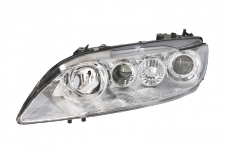 Piese Auto - Far stanga (H1, reglaj electric, cu motoras, fundal argintiu, fundal transparent) MAZDA 6 2002-2005