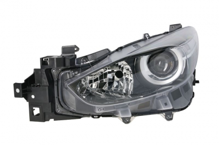 Piese Auto - Far stanga (H11/H15, electric, cu motoras, fundal negru) MAZDA 3 2017-2019