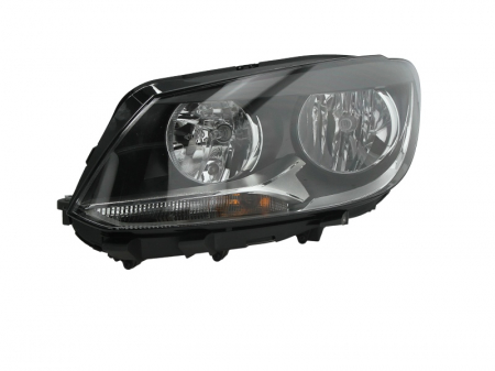 Iluminat auto - Far stanga (H15/H7, reglaj electric, cu motoras, cu lumini de zi) VW CADDY, TOURAN 2010-2015