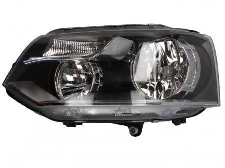 Faruri - Far stanga (H15/H7, reglaj electric, cu motoras, fundal negru) VW TRANSPORTER 2009-2015