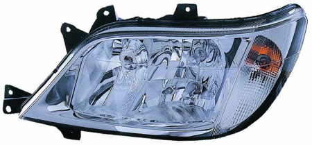 Far stanga (H3/H7, reglaj electric, fundal cromat, fundal transparent) MERCEDES SPRINTER 2000-2002