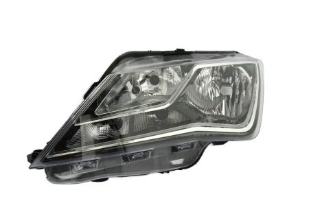 Iluminat auto - Far Stanga (H4, electric, cu motor, culoare insert: negru, culoare semnalizator: alb) potrivit SEAT IBIZA IV 6P, IBIZA V 6F 2012-2021