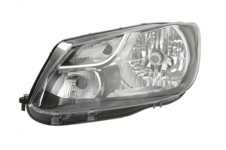Iluminat auto - Far Stanga (H4, electric, cu motor, culoare insert: negru, culoare semnalizator: transparent) potrivit VW CADDY III, CADDY III/MINIVAN
