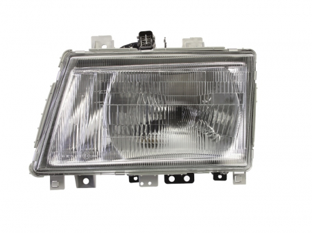 Iluminat auto - Far stanga (H4, electric, cu motoras, fundal argintiu) MITSUBISHI CANTER 2001-2010