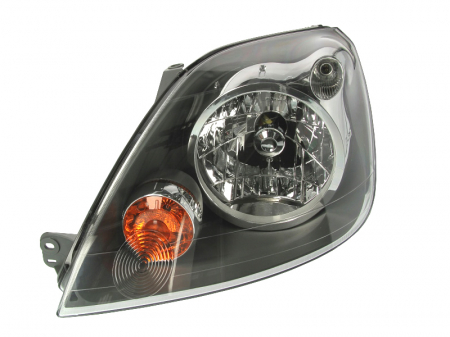 Far stanga (H4, electric, cu motoras, fundal cromat, fundal galben) FORD FIESTA 2005-2008 [0]
