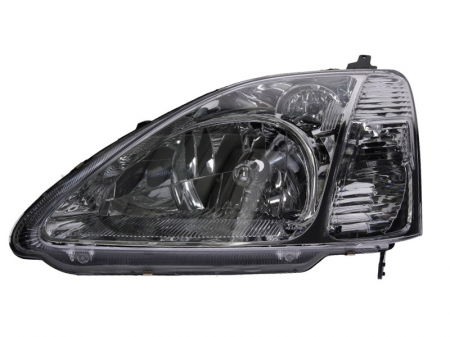 Iluminat auto - Far stanga (H4, electric, cu motoras, fundal cromat) HONDA CIVIC 2001-2003