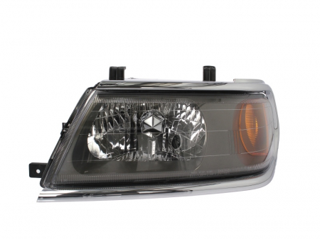 Iluminat auto - Far Stanga (H4, electric, fara motoras, culoare insert: cromat, culoare semnalizator: galben) potrivit MITSUBISHI PAJERO CLASSIC, PAJERO III, PAJERO SPORT I -08.07