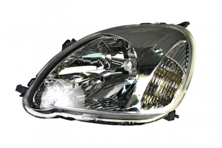Piese Auto - Far stanga (H4, electric, fundal cromat) TOYOTA YARIS
