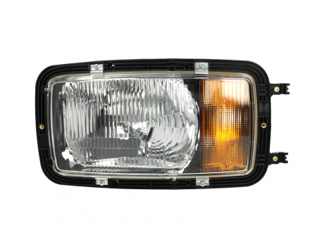 Iluminat auto - Far stanga H4/P21W/T4W, fundal argintiu, culoare semnalizator portocaliu MERCEDES MK, SK intre 1987-1996